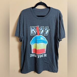 Kiss Band Slushy Image 2018 Tour Unisex Stretchy Short Sleeve T-Shirt Size XL